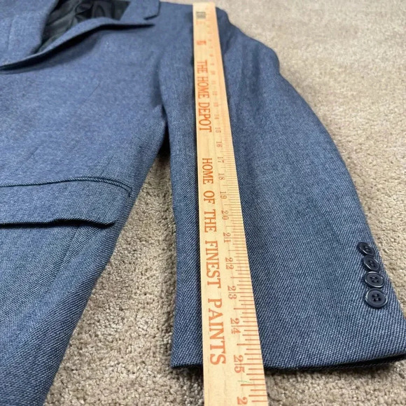 Mantoni Milano Italy Sport 100% Wool Super 140's Suit‎ Blazer Mens 44 Long Blue - Picture 12 of 16